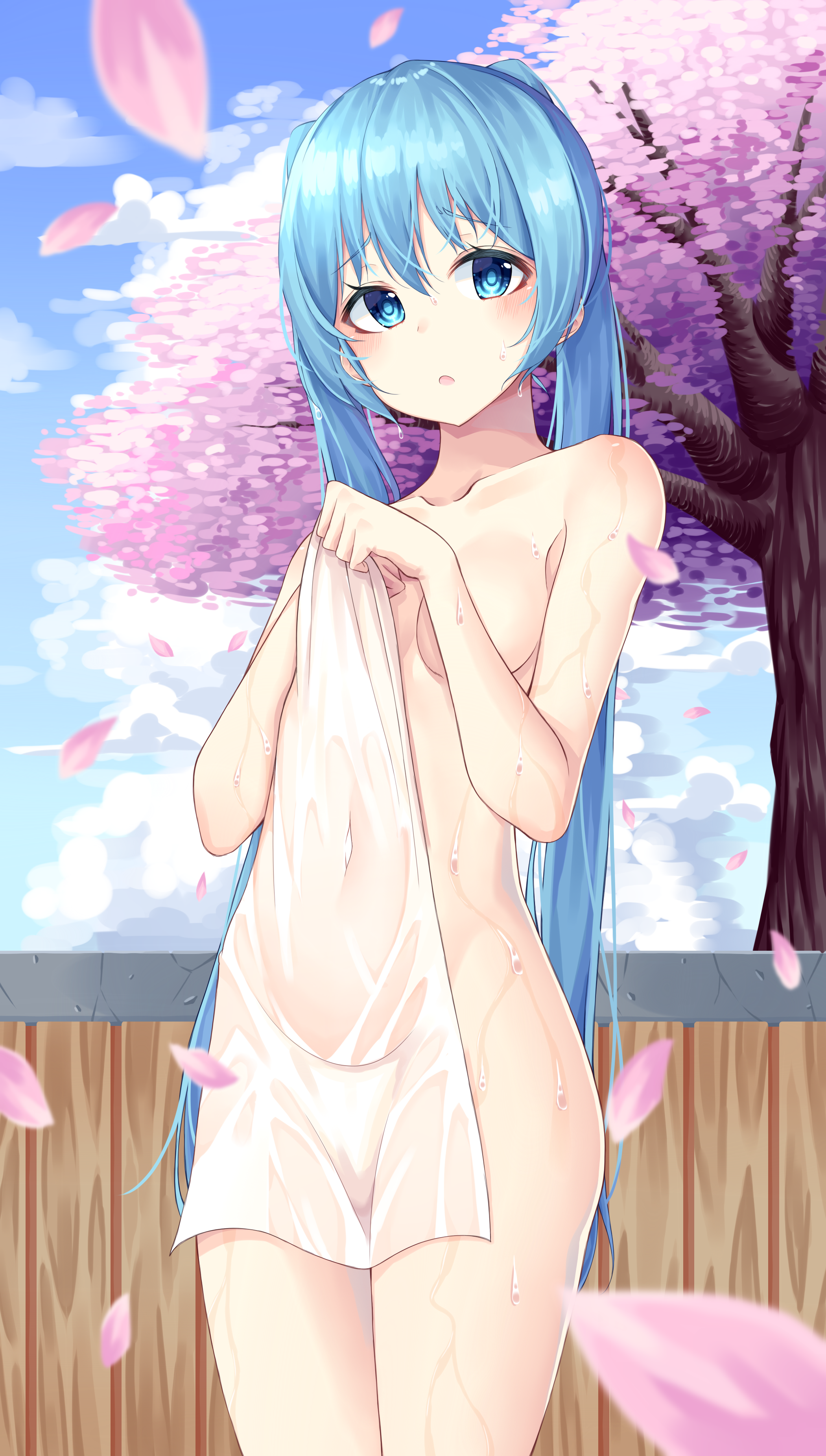 Inhoya2000 Vocaloid Hatsune Miku Breast Hold Naked Towel Wet 491209